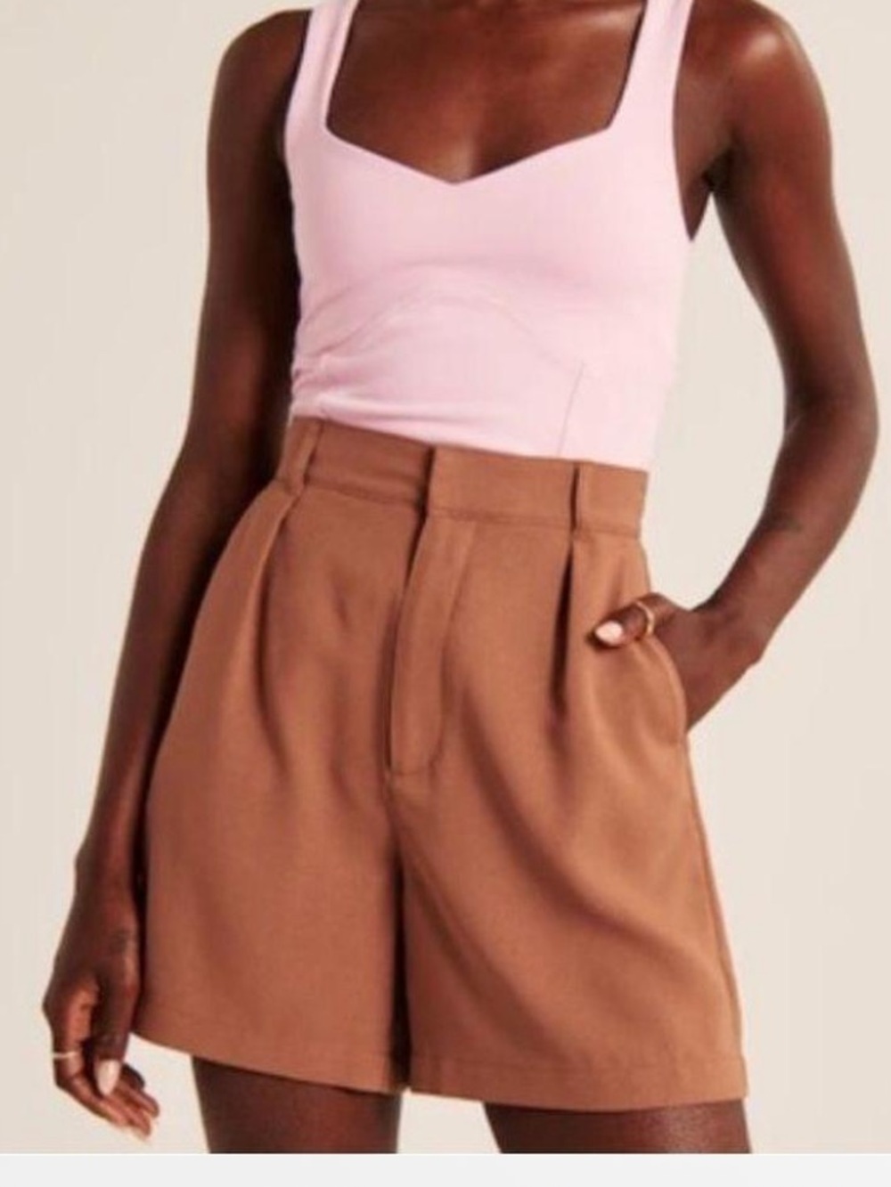 Abercrombie Bronze High Waisted Dressy Tailored Shorts